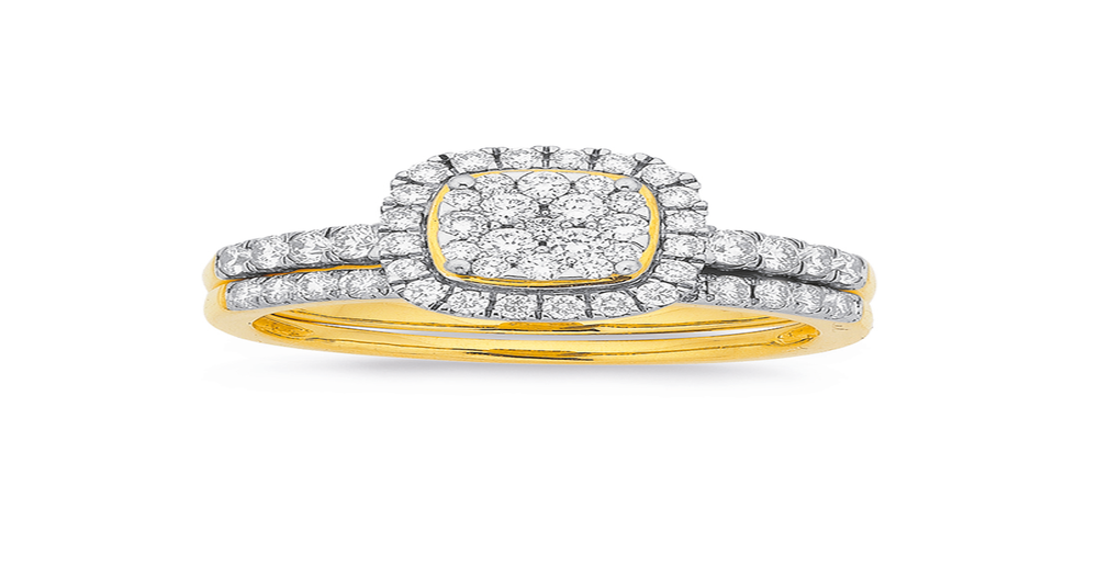 18ct Gold Diamond Bridal Ring Set Prouds