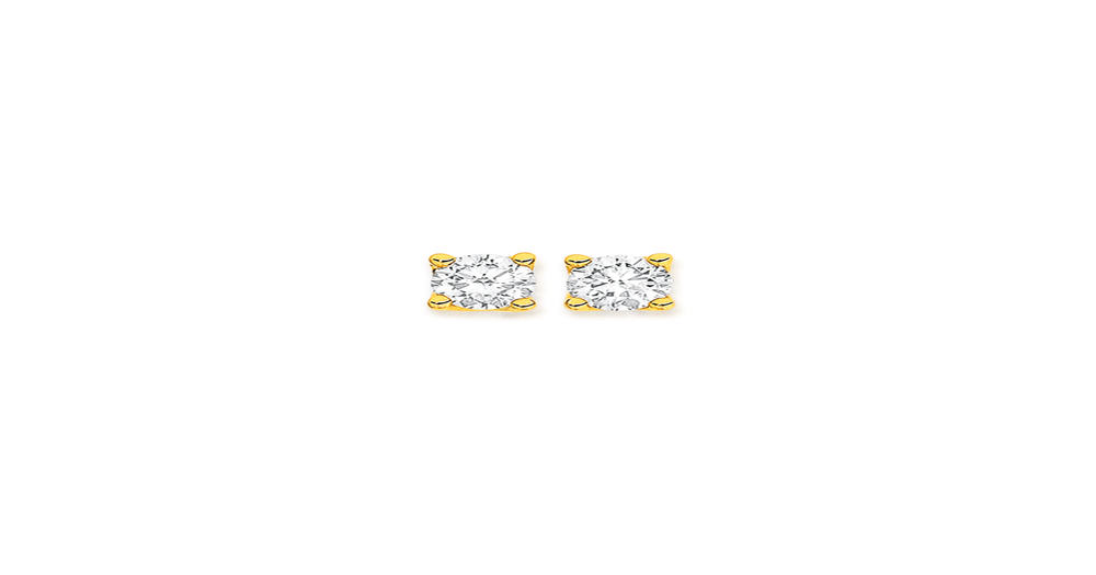 18ct Gold Diamond Stud Earrings Prouds