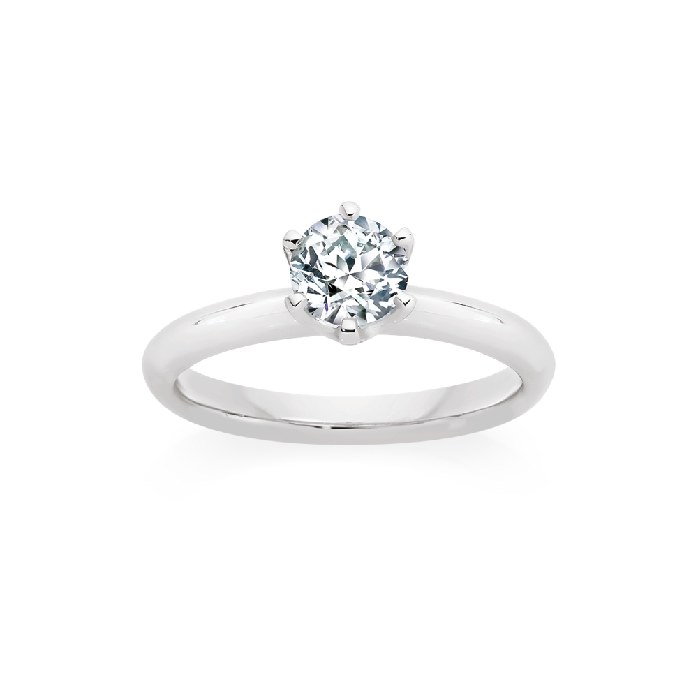 18ct White Gold Diamond Solitaire Ring Prouds