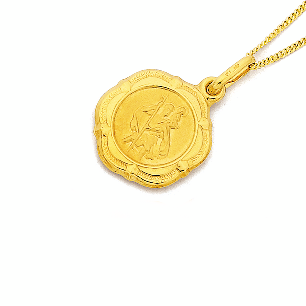 9ct 14mm Scalloped Edged St 