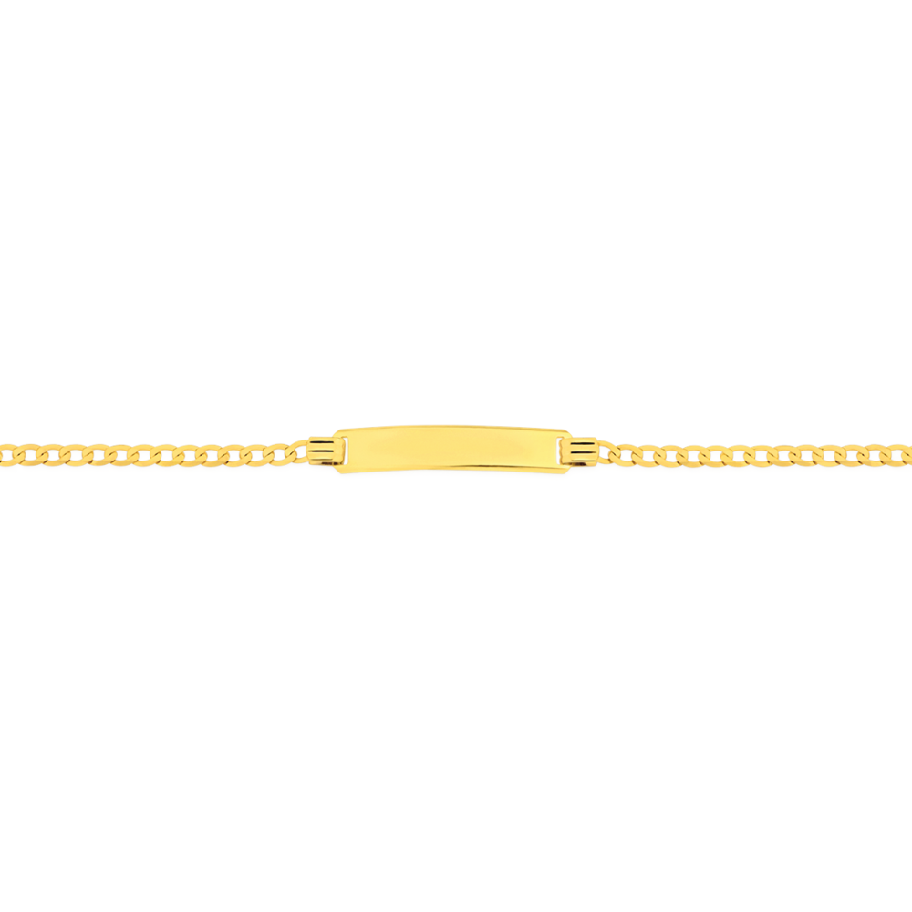 9ct Gold 16cm Childrens Heart Identity Bracelet Prouds