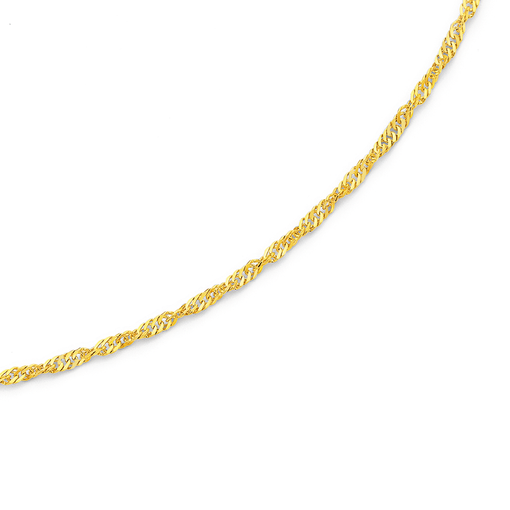9ct 25cm Singapore Anklet Prouds