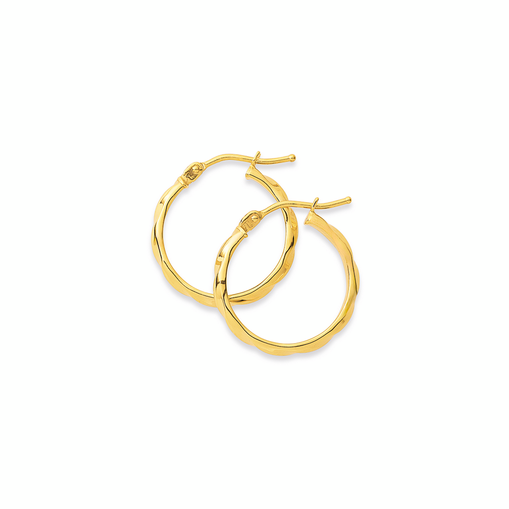 9ct 2.5x15mm Twist Hoops