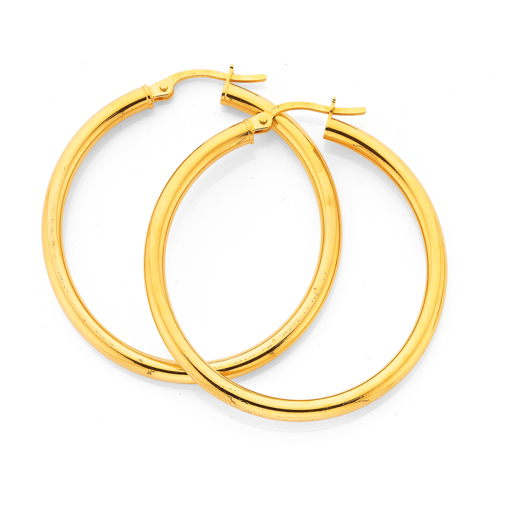 9ct 30mm Polished Hoop Earrings
