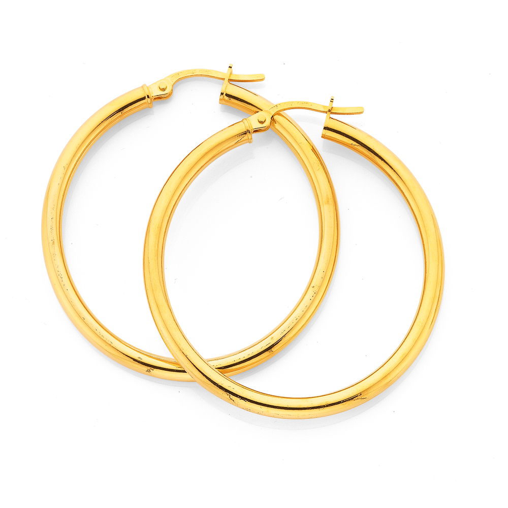 35mm white gold discount hoop earrings