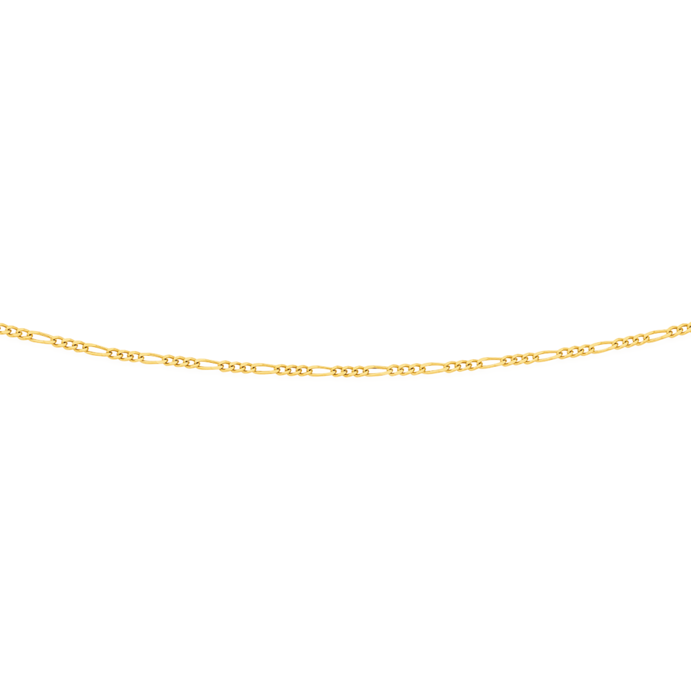 9ct Gold 40cm Solid Figaro 3+1 Chain 