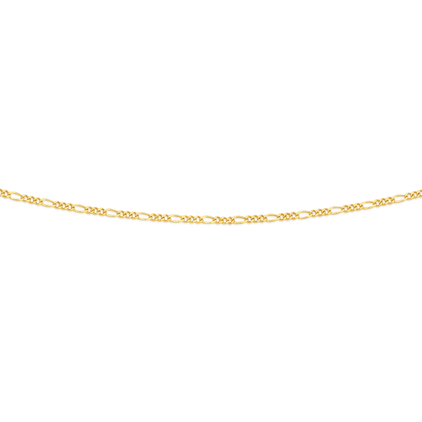 9ct 55cm Solid Figaro 3+1 Chain