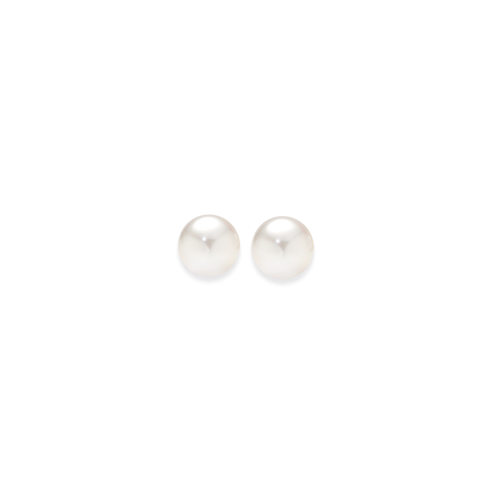 9ct 88.5mm Cultured Freshwater Pearl Button Stud Earrings Earrings