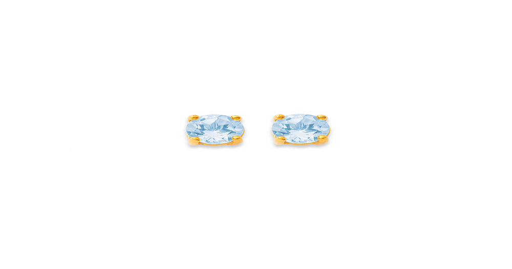9ct Blue Topaz Stud Earrings in Blue Prouds
