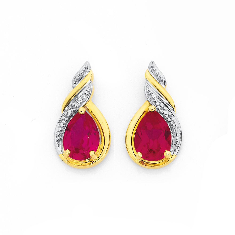 Ruby cheap earrings prouds