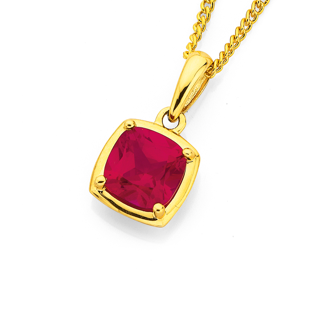 Red Ruby Necklaces -Gold Plated Necklaces RBN21