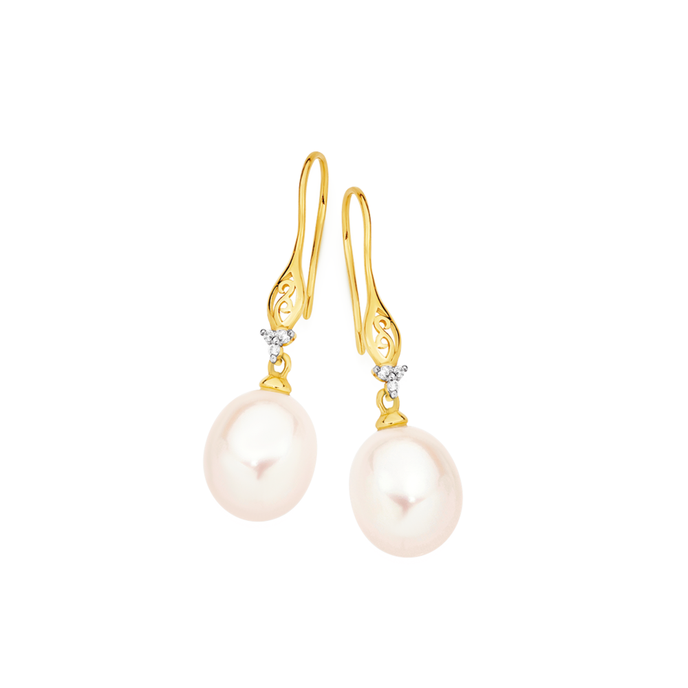 Lulit | Baroque Pearl, Emerald and Simulated Diamond Drop Earrings –  ratnalijewels