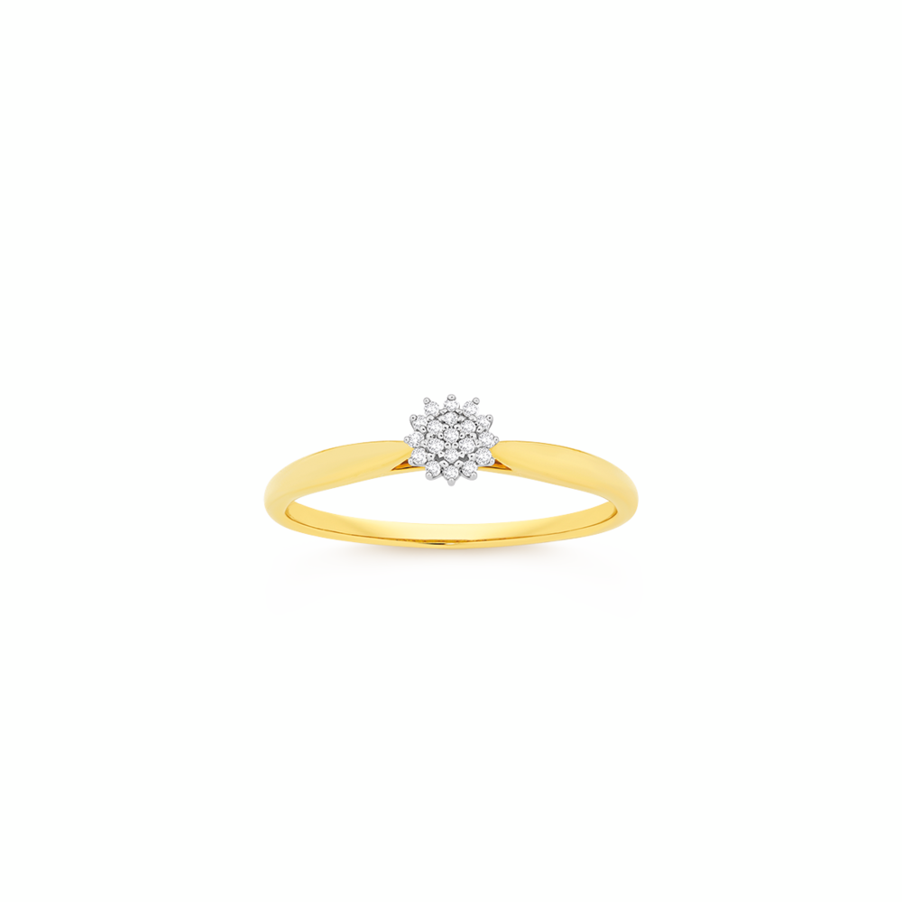 9ct Diamond Cluster Ring