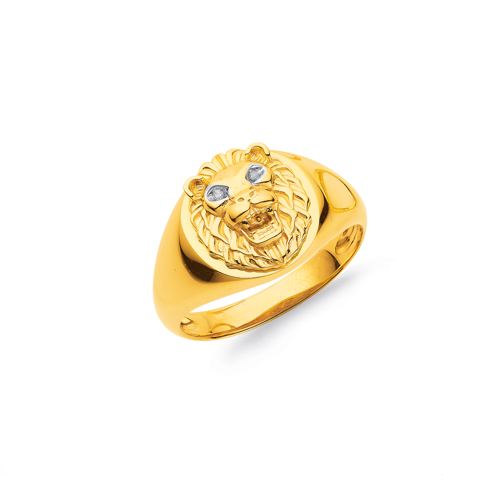 9ct Diamond Lion Ring Prouds