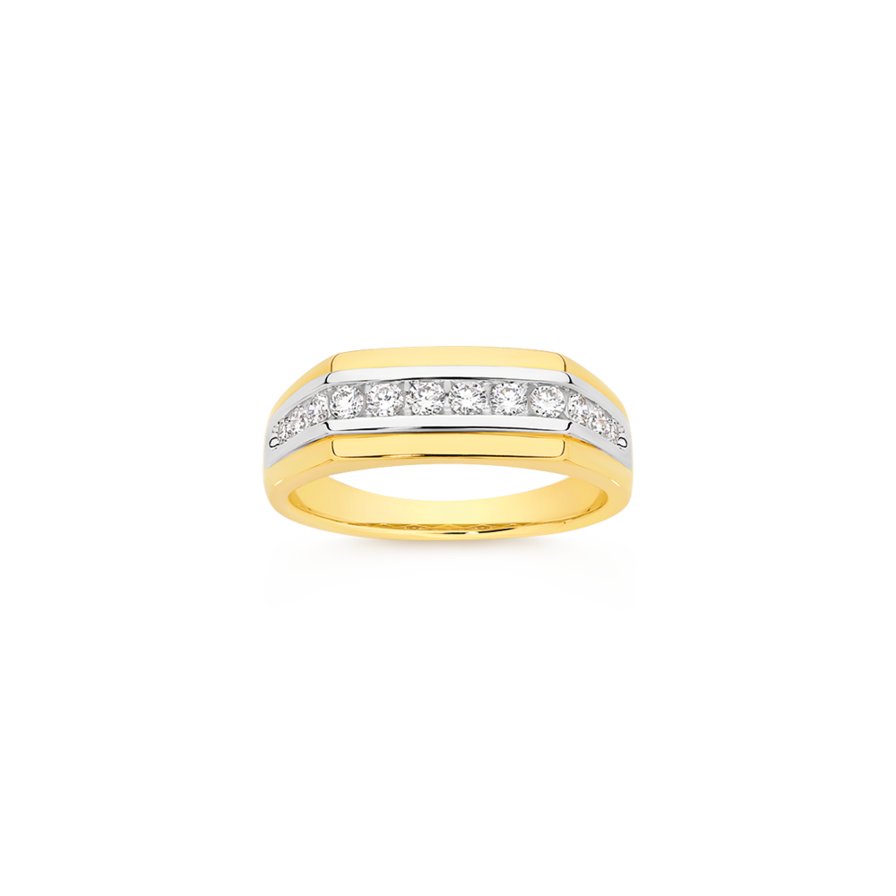 9ct Gold 0.50ct Lab Grown Diamonds Channel Set Men's Ring