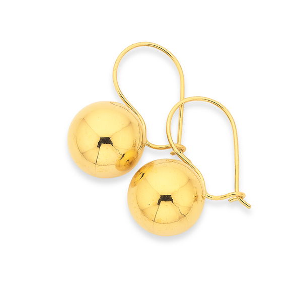 9ct Gold 10mm Euroball Earrings
