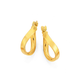 9ct Gold 10mm Flat Wave Hoop Earrings