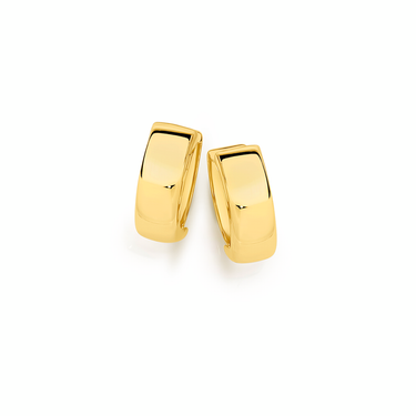 9CT GOLD 10MM HUGGIE EARRINGS