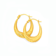 9ct Gold 10mm Oval Creole Earrings