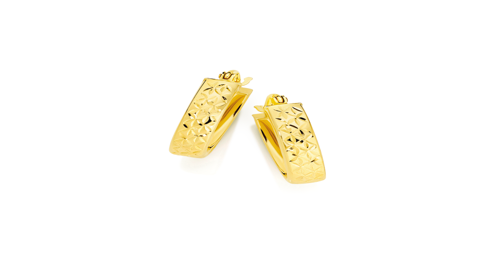 9ct Gold 10mm Oval Hoop Earrings | Prouds