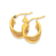 9ct Gold 10mm Plain & Patterned Triple Hoop Earrings