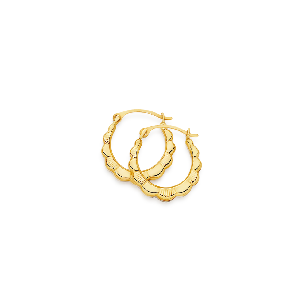 Scalloped sales hoop earrings