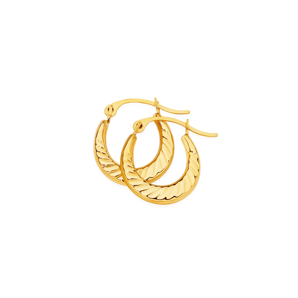 White gold hotsell creole twist earrings