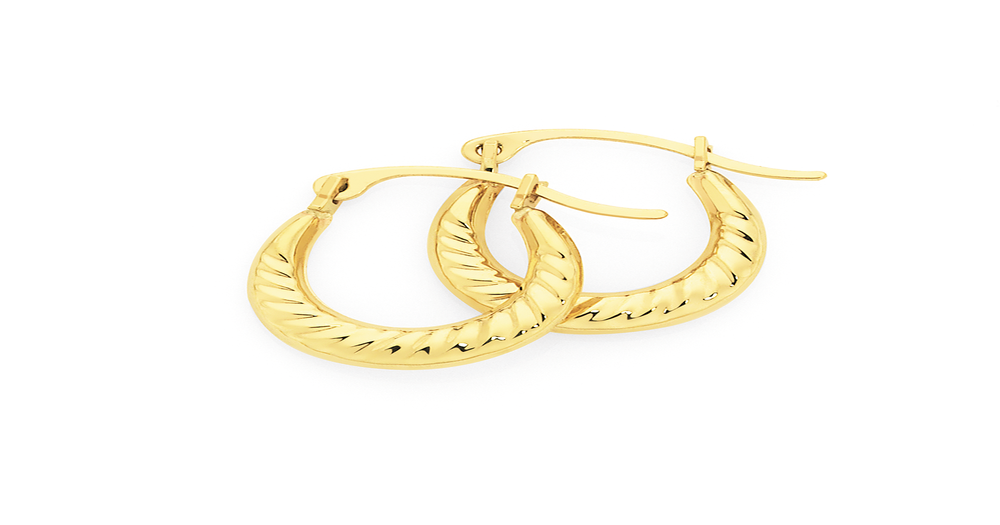 9ct Gold 10mm Twist Creole Earrings | Prouds