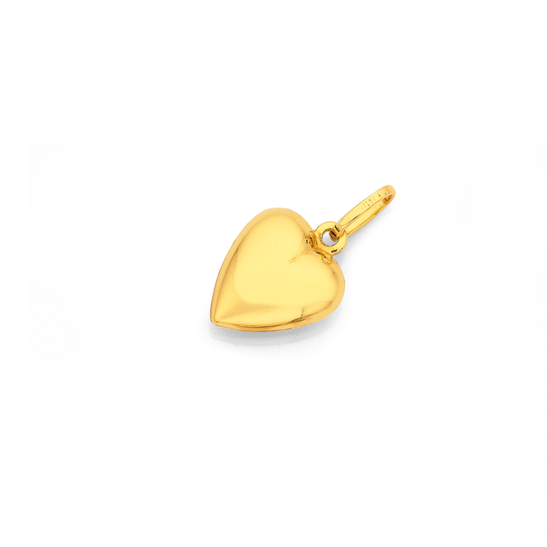 9ct Gold 11mm Puff Heart Charm