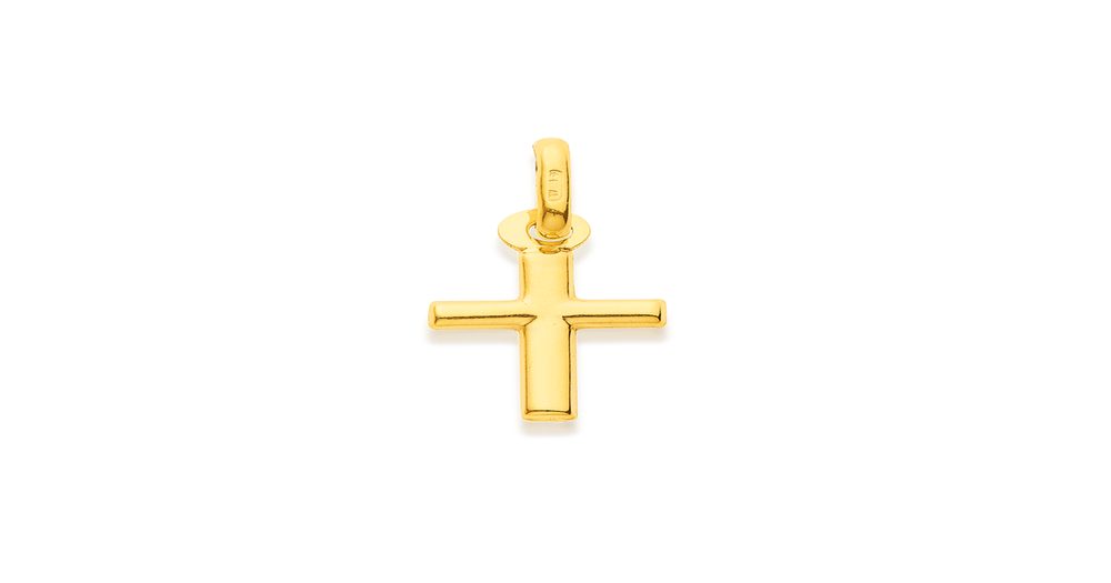 9ct Gold 12mm Cross Pendant Prouds