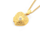9ct Gold 12mm Diamond-set Filigree Heart Locket