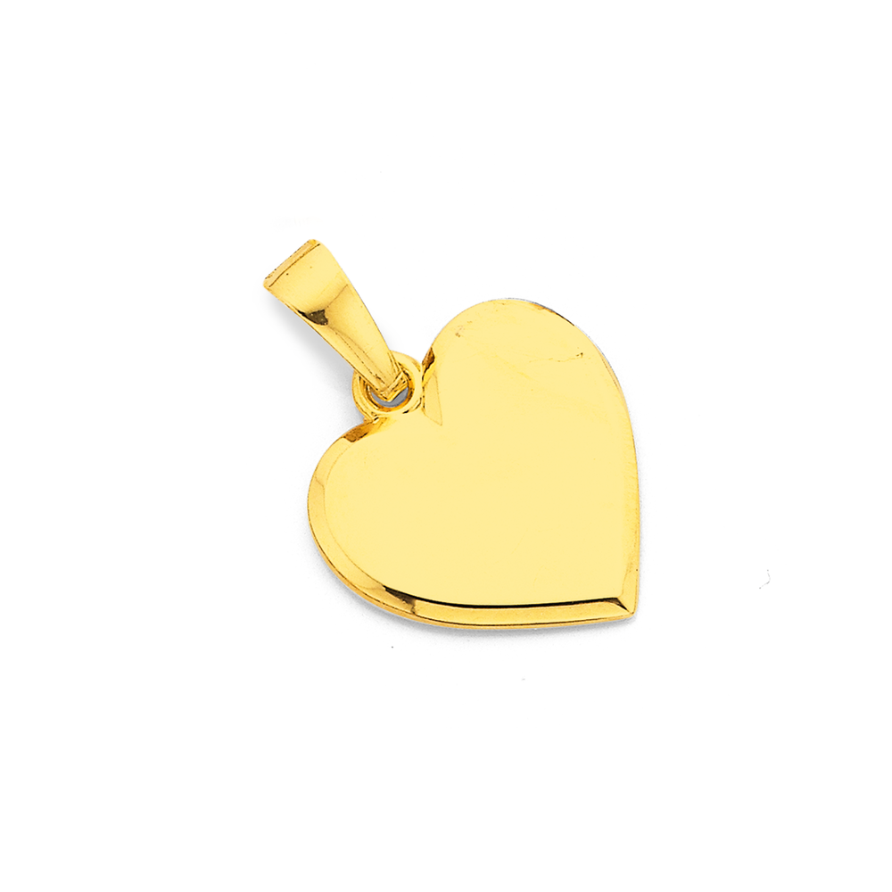 Flat gold sales heart necklace