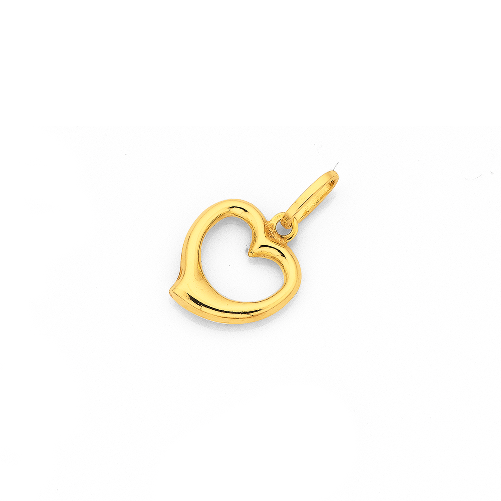 9ct Gold 12mm Open Heart Pendant Pendants Prouds The Jewellers