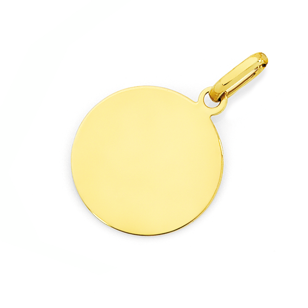 9ct Gold 12mm Round Disc Charm