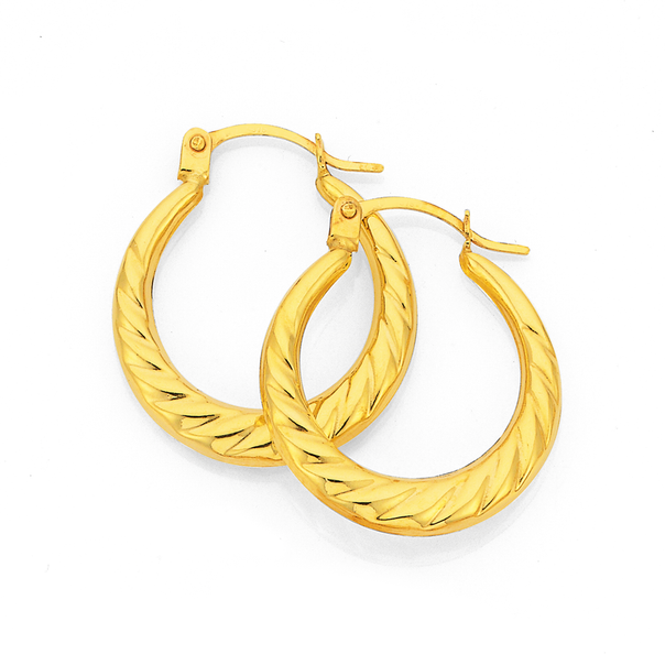9ct Gold 12mm Twist Creole Earrings