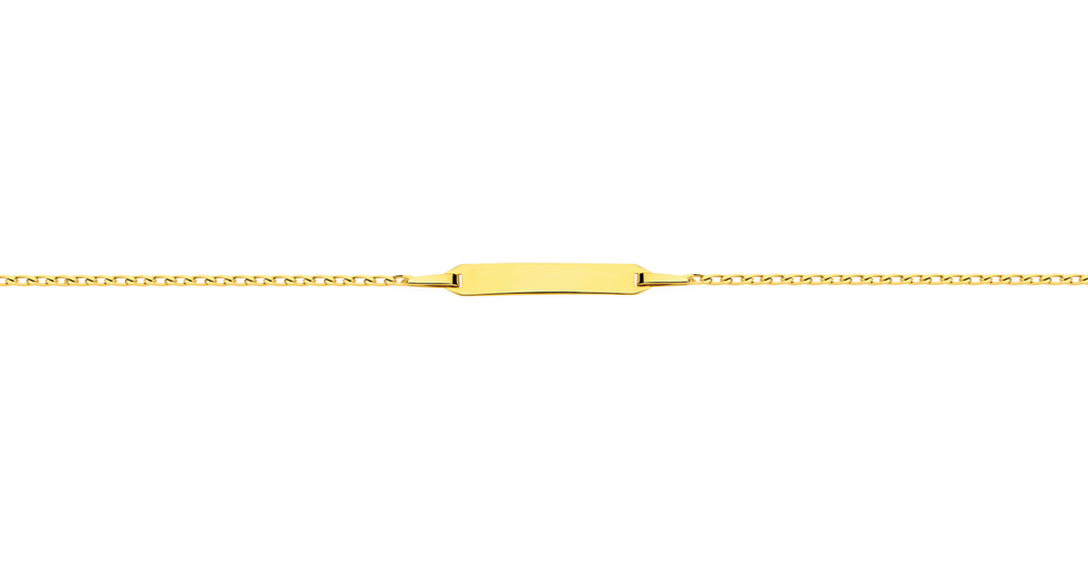 9ct Gold 14cm Curb I.d. Bracelet Prouds