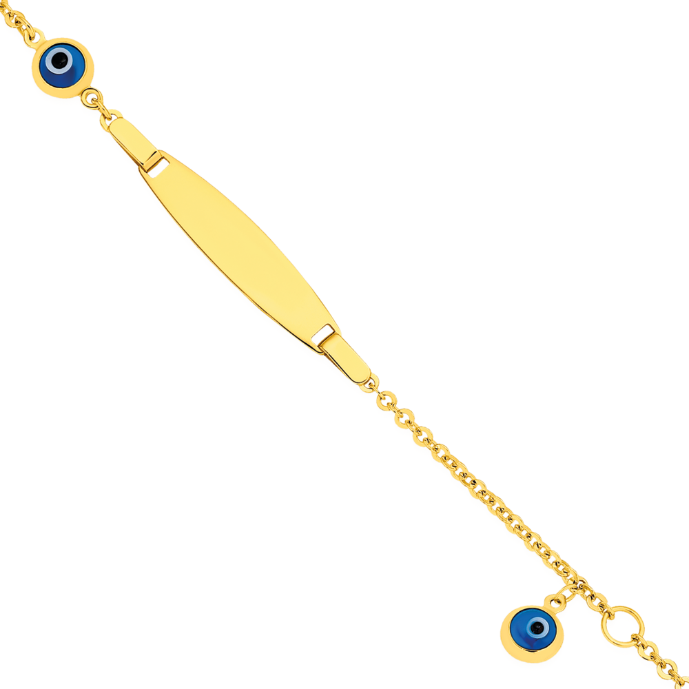 9ct Gold 15cm Evil Eye Charm Identity Bracelet | Prouds