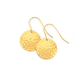 9ct Gold 15mm Hammered Disc Drop Earrings