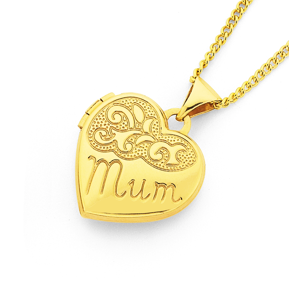 9k Yellow Gold No.1 Mum Cz Charm Pendant - TOP JEWELLERY