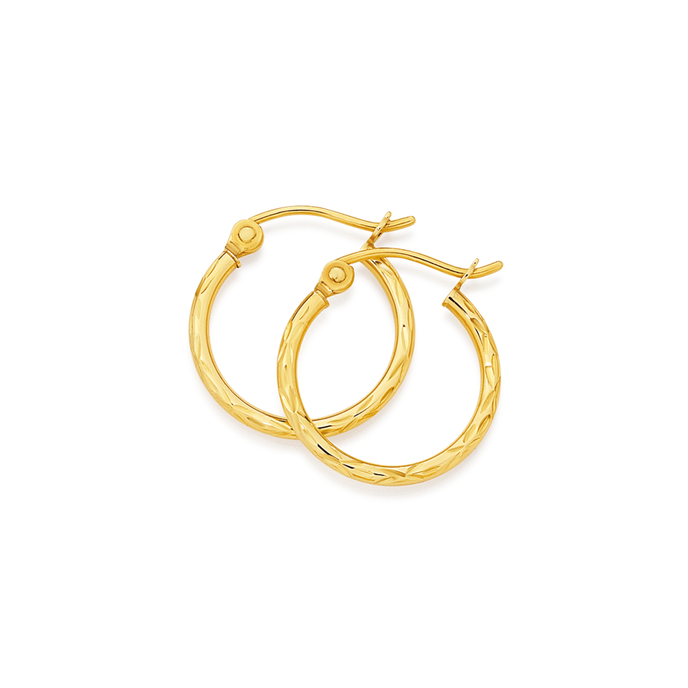 Diamond cut earrings hoops discount