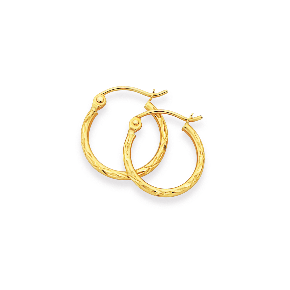 9ct Gold 1.5x10mm Diamond-cut Hoop Earrings | Earrings | Prouds The ...