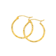 9ct Gold 1.5x15mm Diamond-cut Hoop Earrings