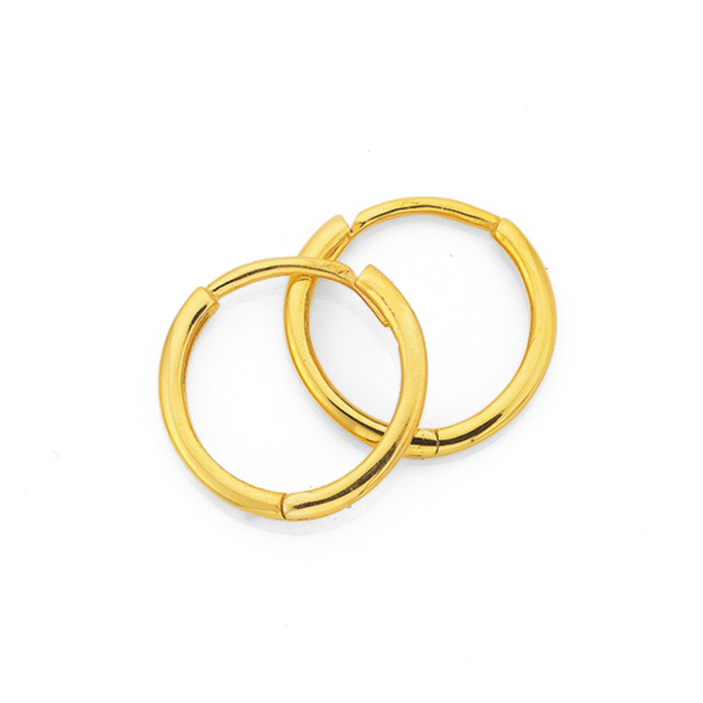 9ct Gold 1.5x9mm Polished Huggie Earrings Prouds