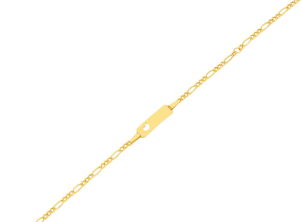 14K Yellow Gold Curb Link Baby ID Bracelet, 5.5