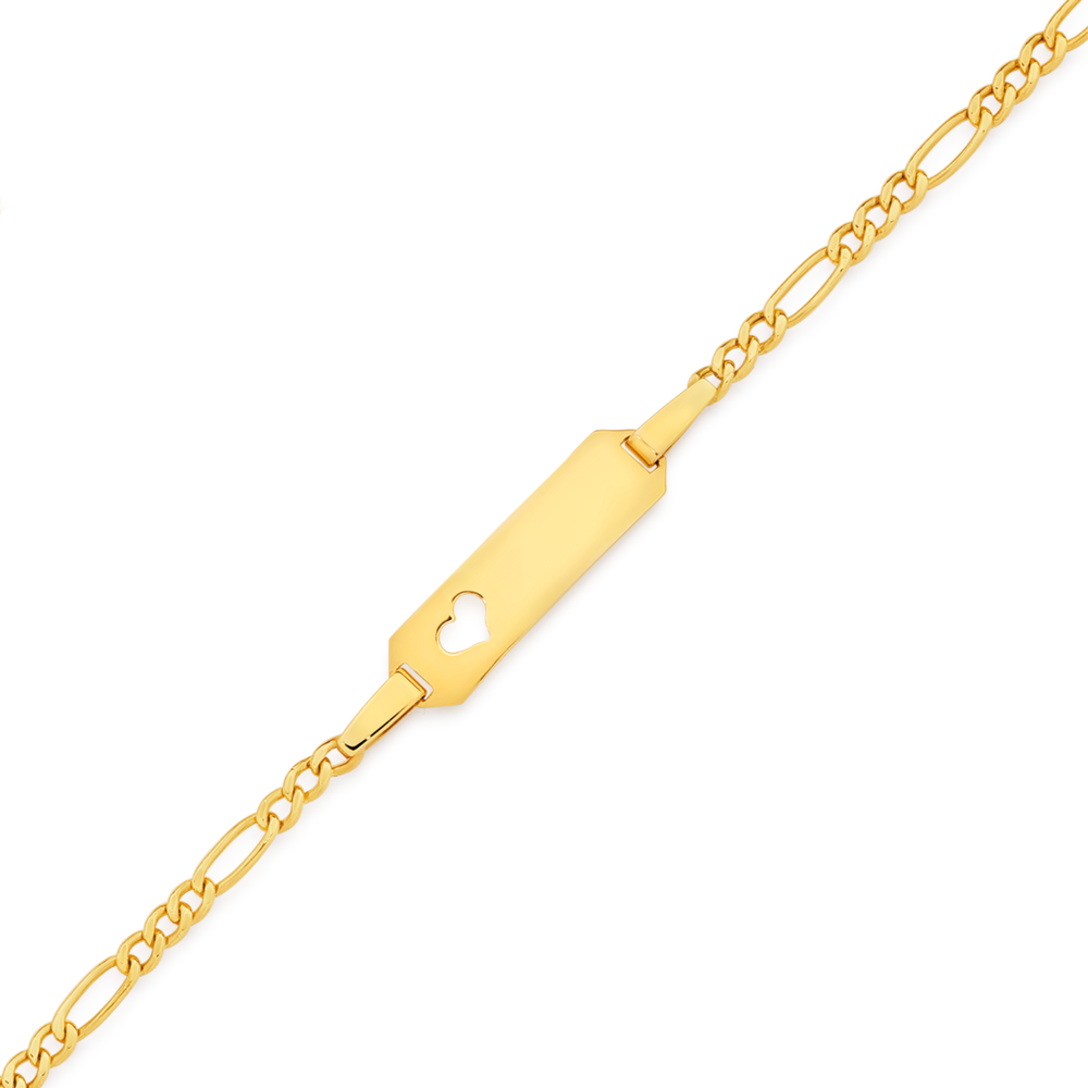 14K Yellow Gold Curb Link Baby ID Bracelet, 5.5