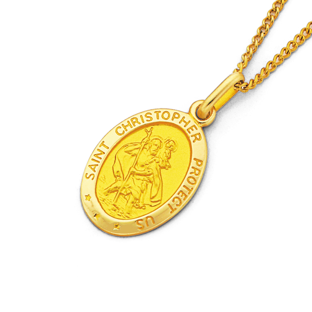 Sterling Silver St Christopher Medal (Chain Included)