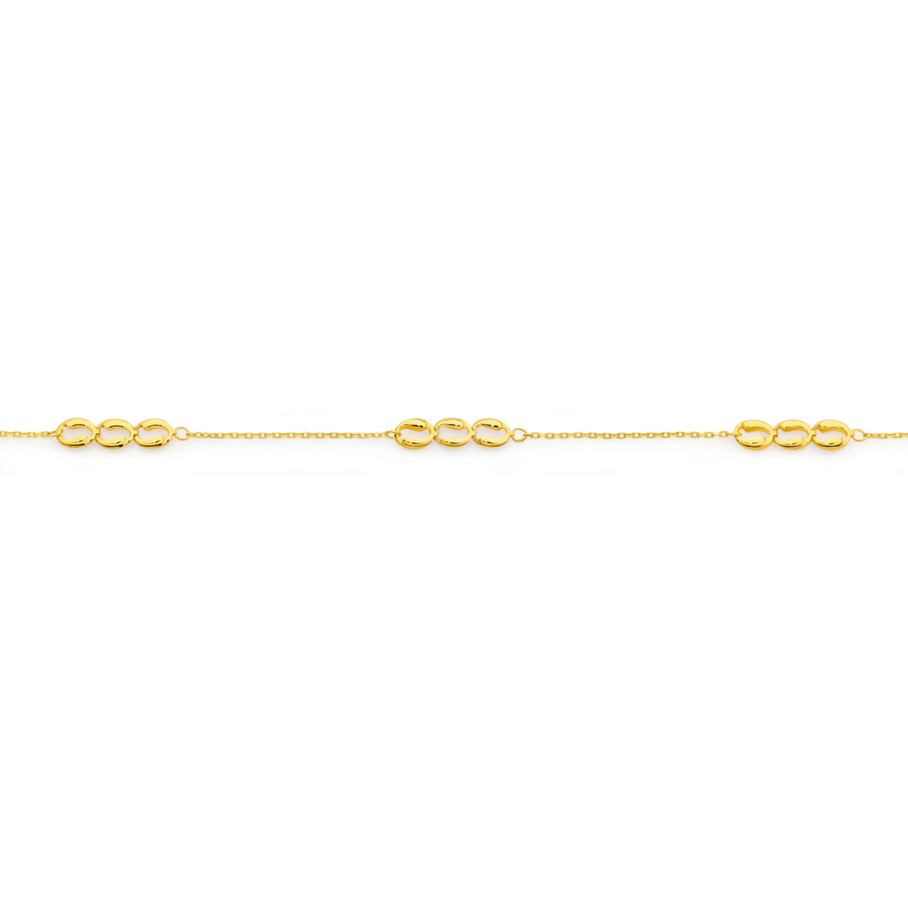 9ct Gold 19cm Hollow Oval Link Bracelet