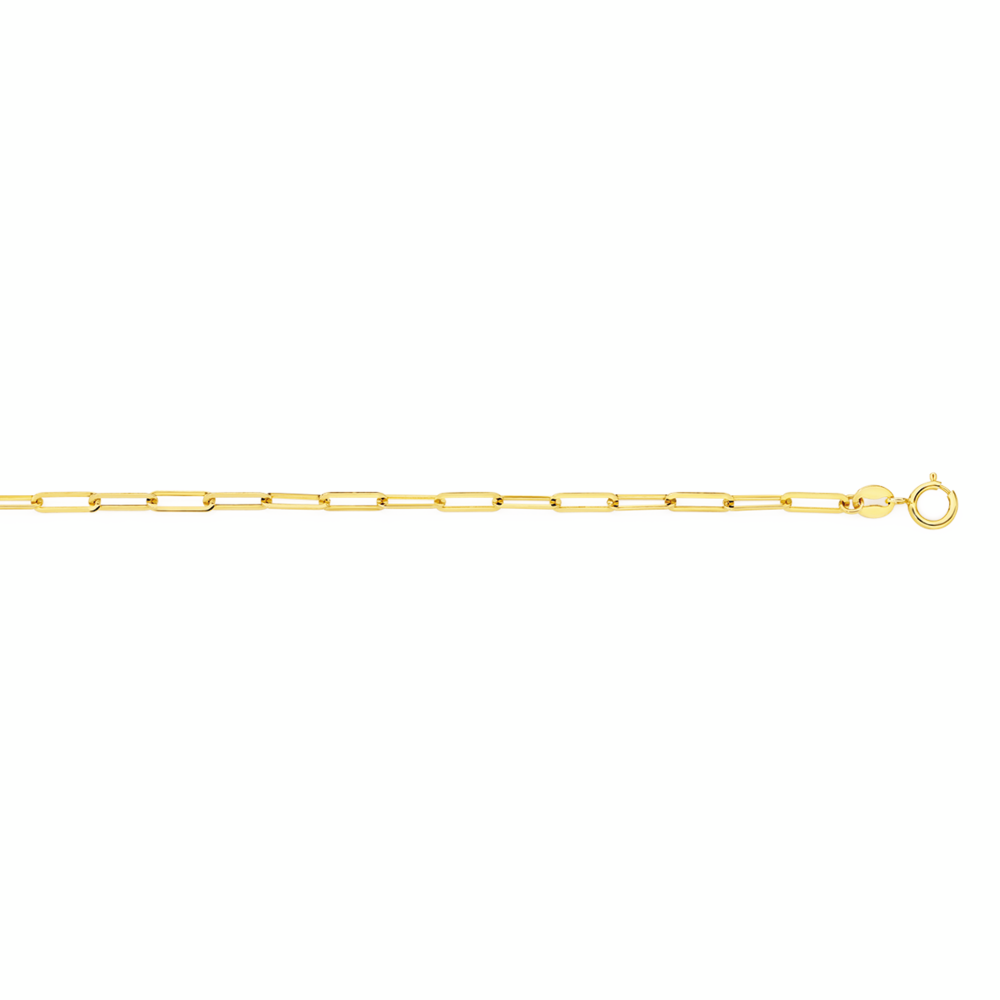 9ct Gold 19cm Mini Flat Paperclip Bracelet