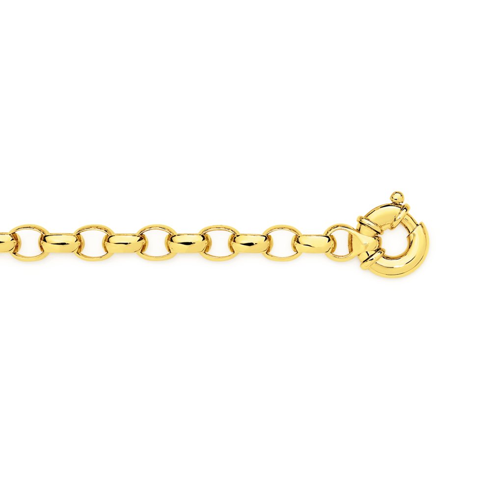 Carissima Gold Women's 9ct Yellow Gold Thick Oval Belcher Bracelet of  Length 20cm : Amazon.co.uk: Fashion