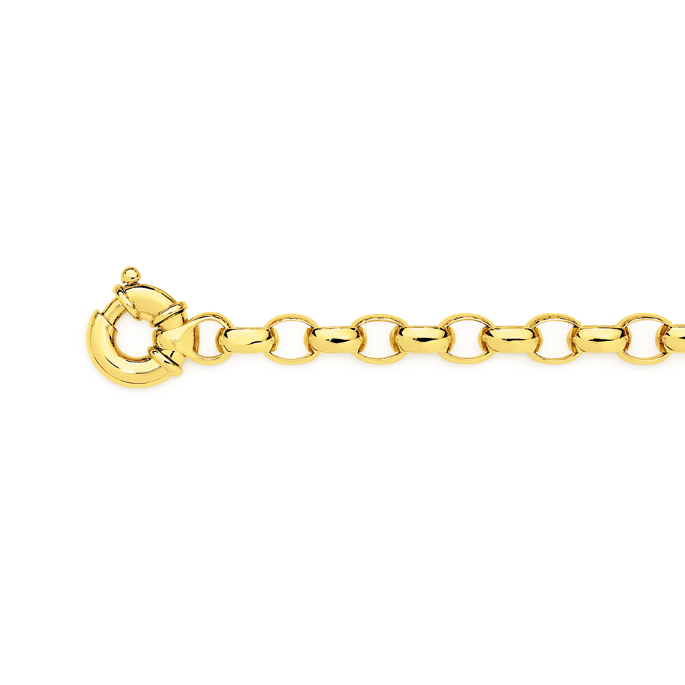 9ct Gold 19cm Solid Belcher Diamond Padlock Bracelet | Prouds